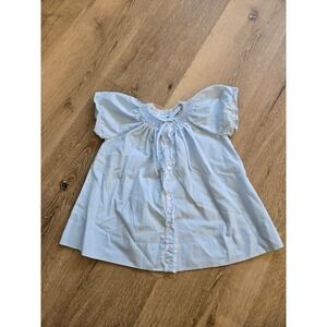 Baby Toggs Vintage Light Blue Smocked Floral Embroidered Dress Birth to 3 Months
